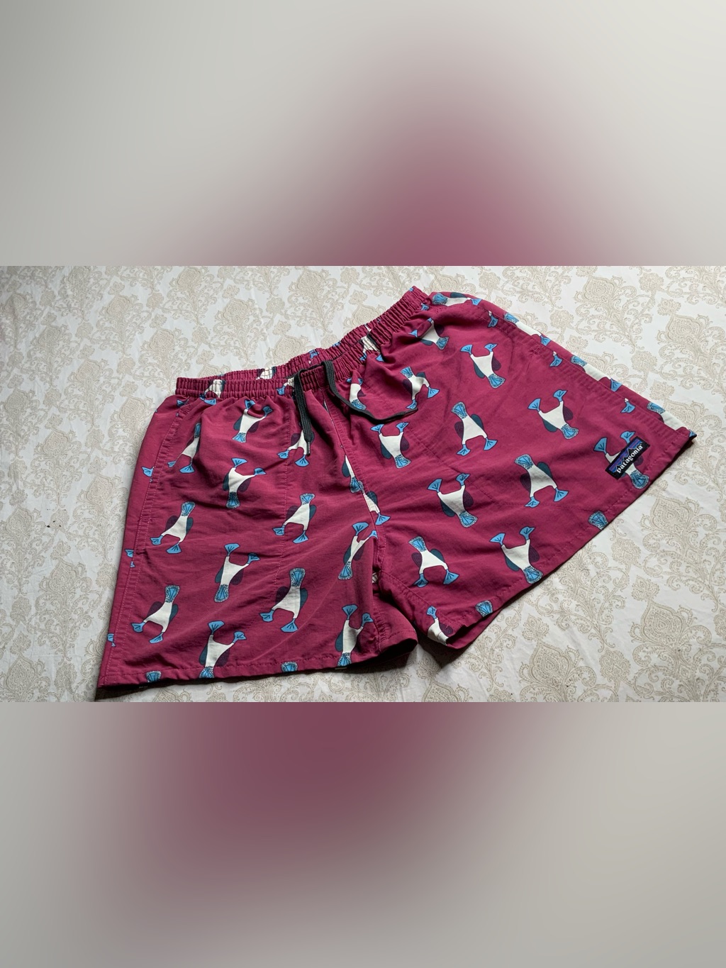 Patagonia Men’s Duck Pattern Baggies Swim Trunks Medium